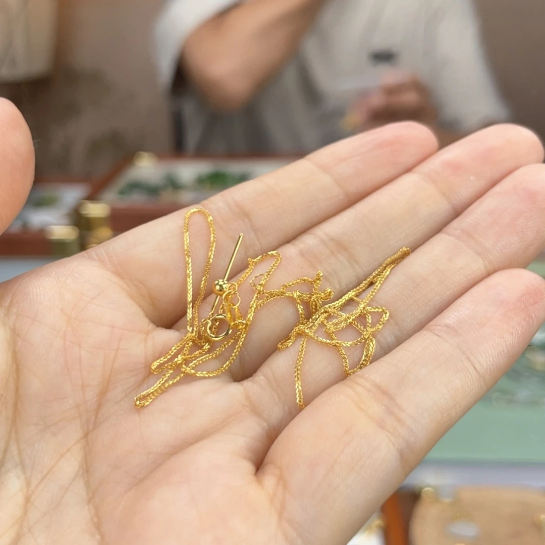 颈饰18K金镶嵌和田玉꒰****꒱