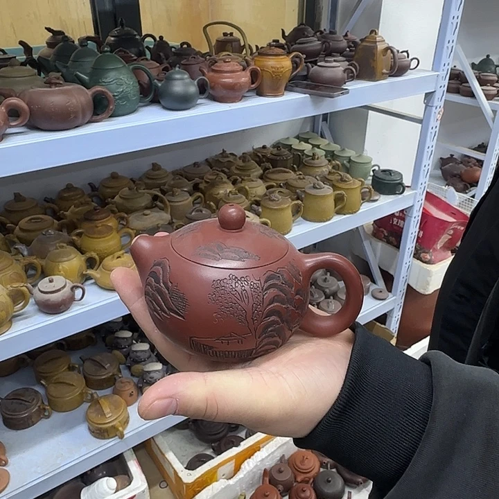 紫砂茶壶。宜兴紫砂壶原矿紫砂壶