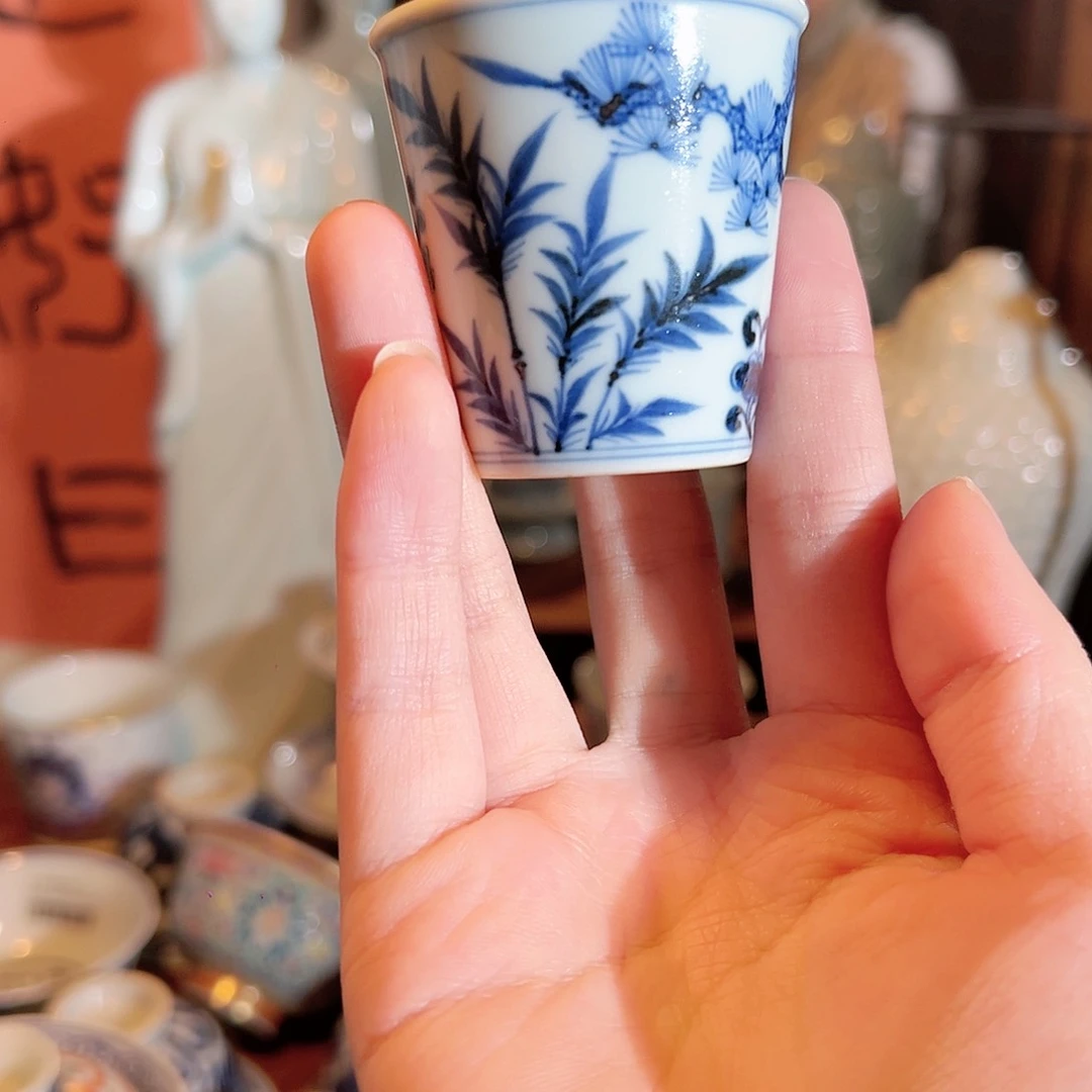 景德镇陶瓷杯子青花杯