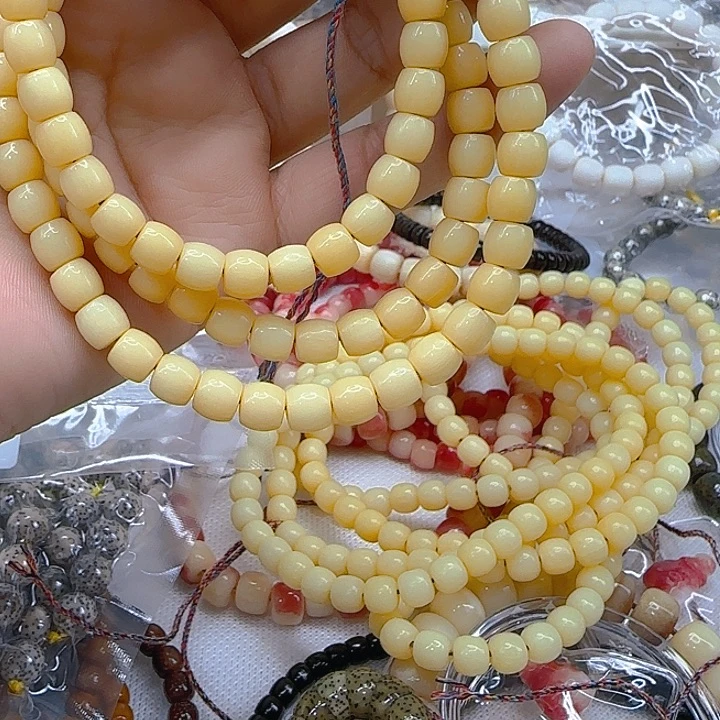 手串星月菩提188奶油黄坨坨76-108
