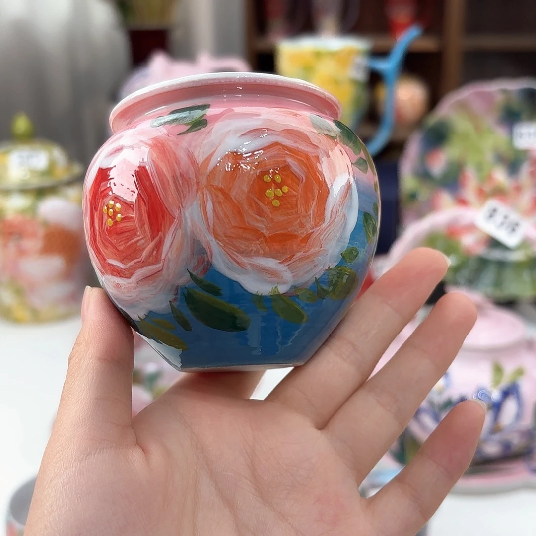 景德镇手绘高温釉下彩陶瓷茶具