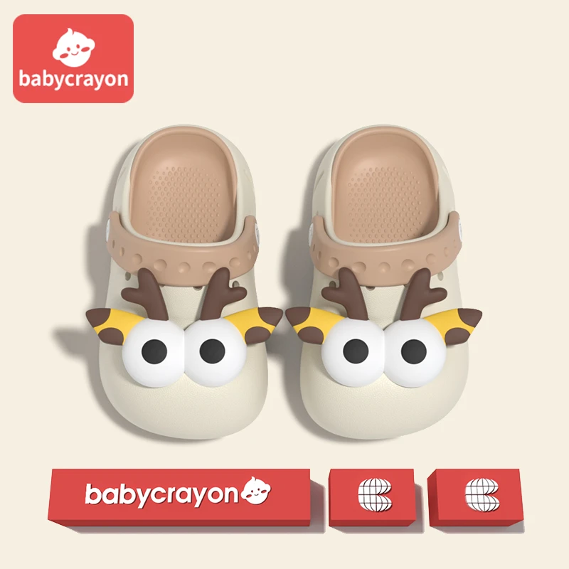 babycrayon儿童洞洞鞋男童新款夏季室内宝宝婴幼儿拖鞋两穿沙滩鞋