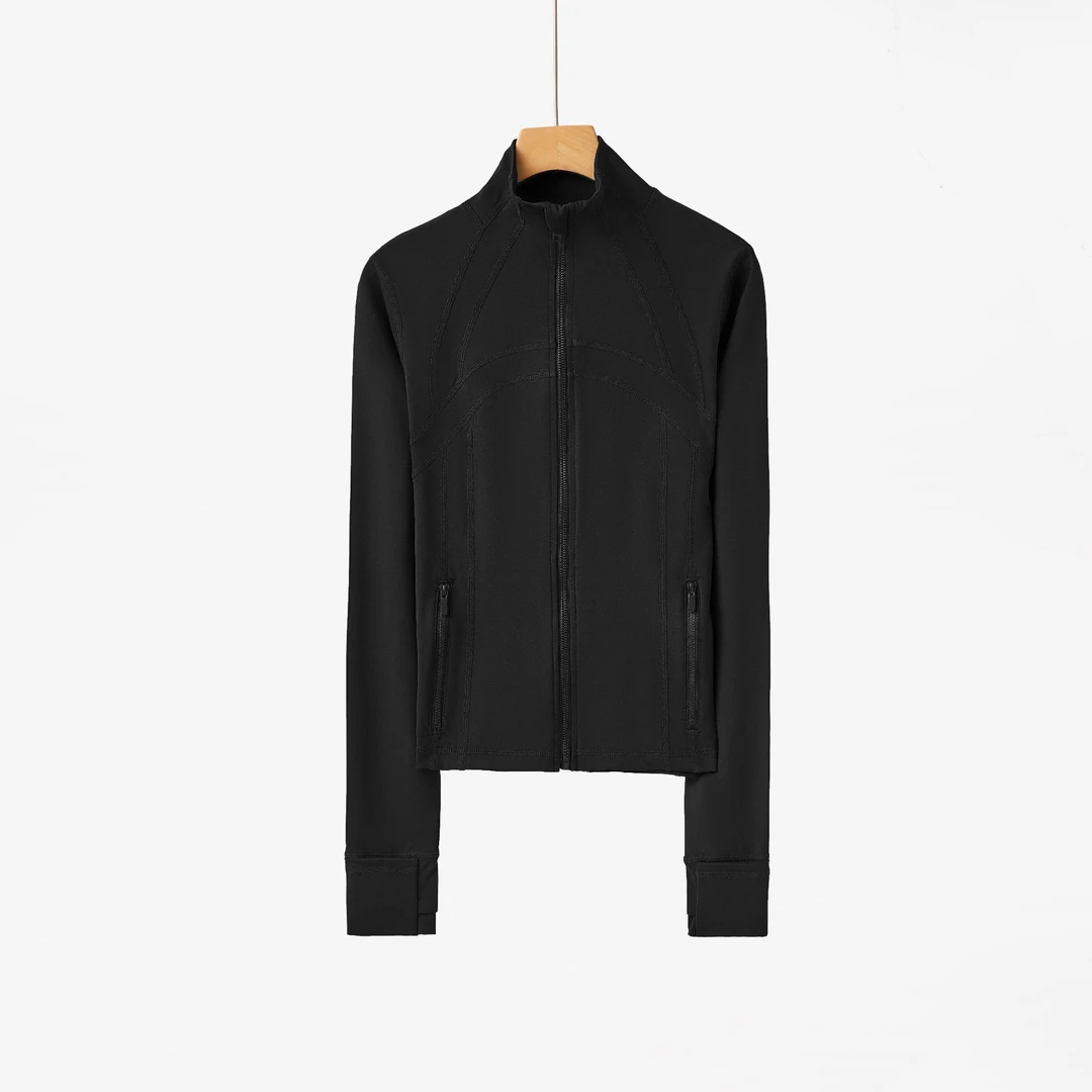 新款瑜伽健身立领DF外套女士修身显瘦弹力拉链跑步休闲上衣女长袖