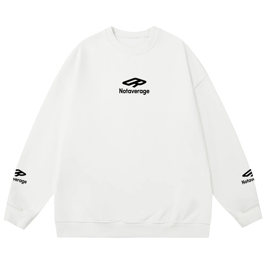 【OY】字母徽标圆领套头高磅重卫衣