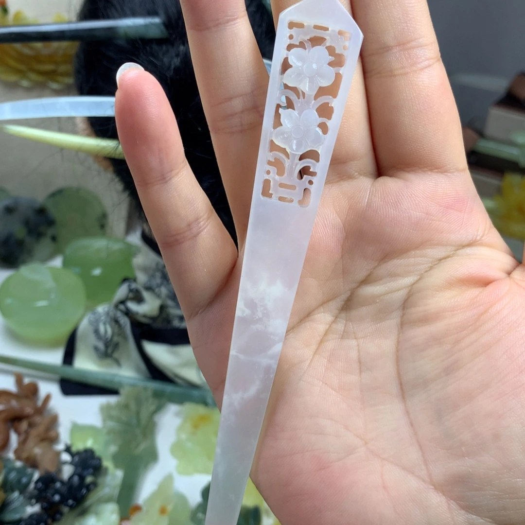 未镶嵌蛇纹石玉发簪