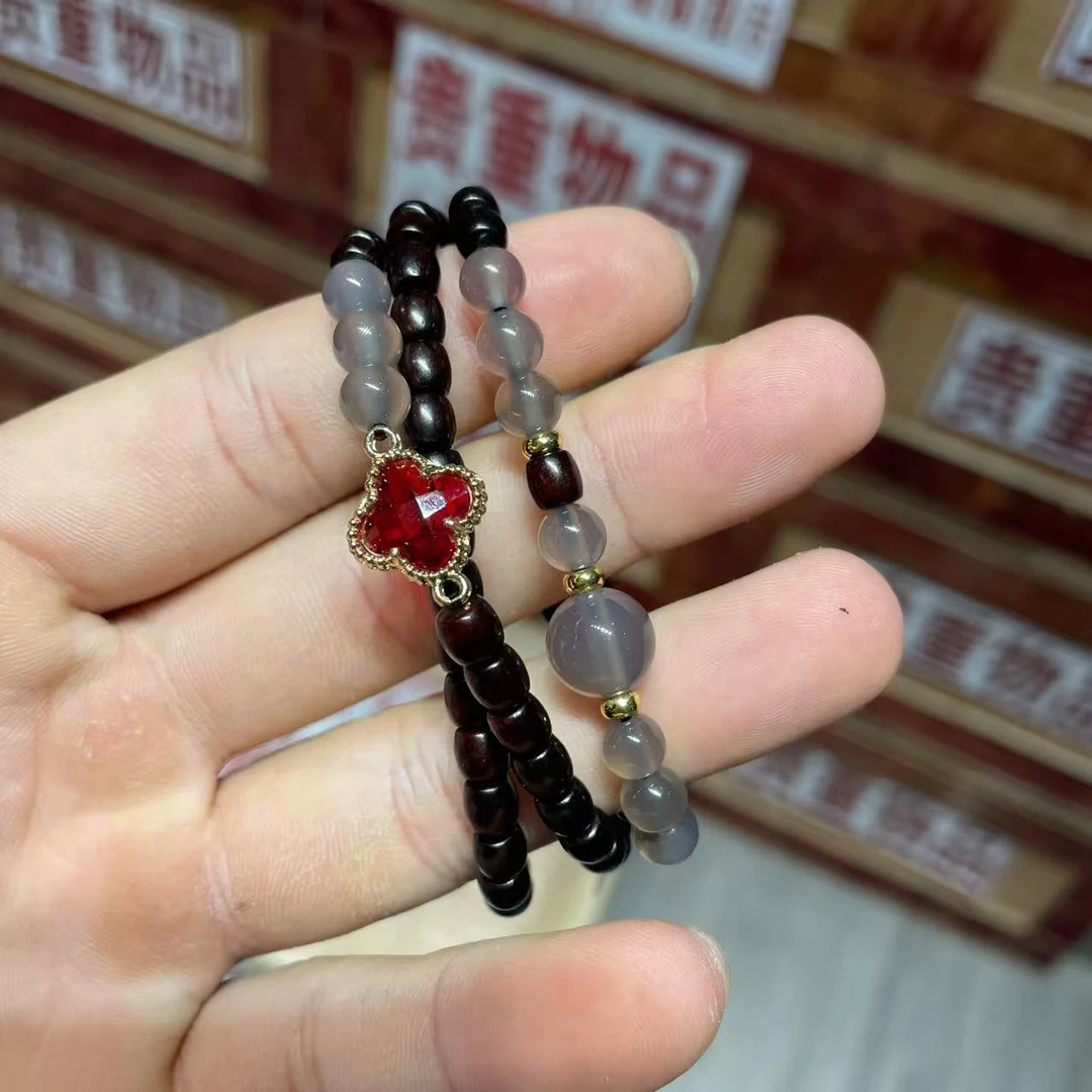 小叶紫檀双圈手串无礼盒