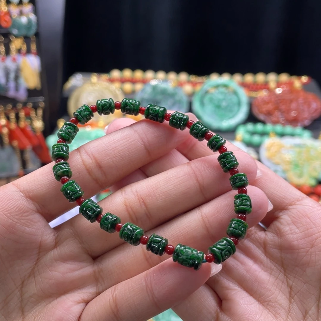 翡翠手串未镶嵌代编织