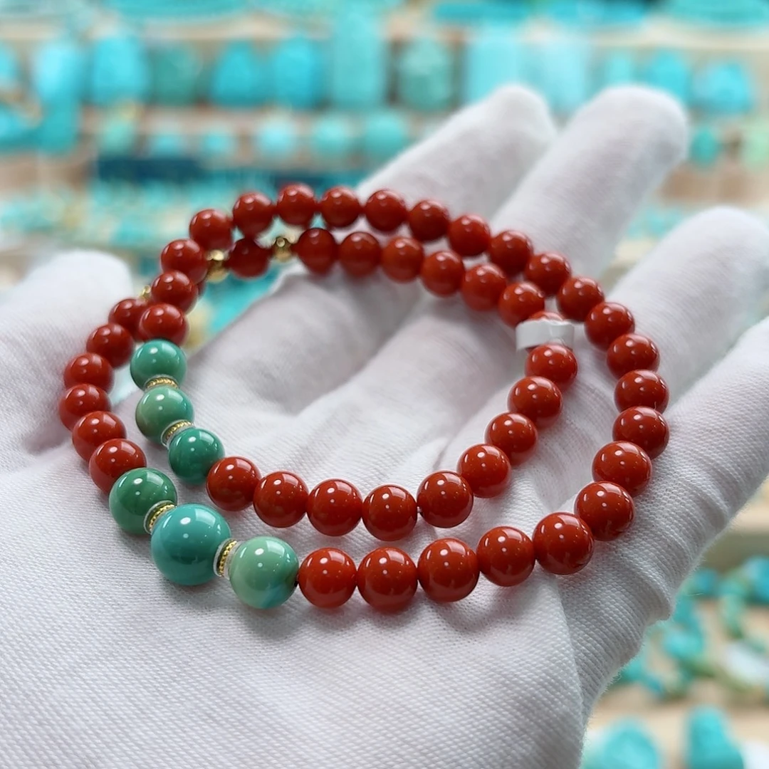 绿松石18K金镶嵌珠宝奇石