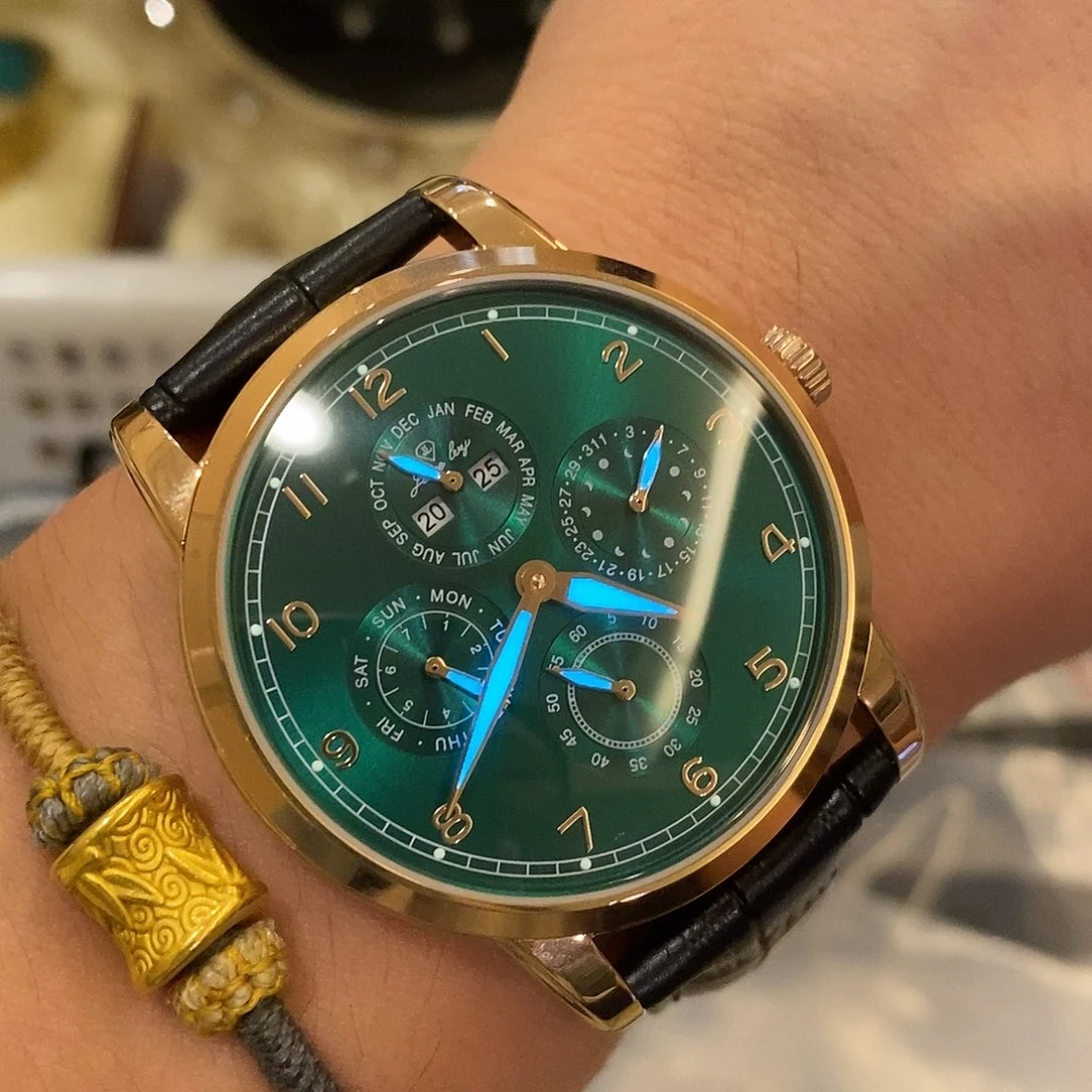 精钢瑞士爵丽万年历全自动机械表