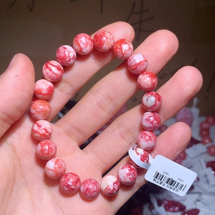 天然辰砂原石手串