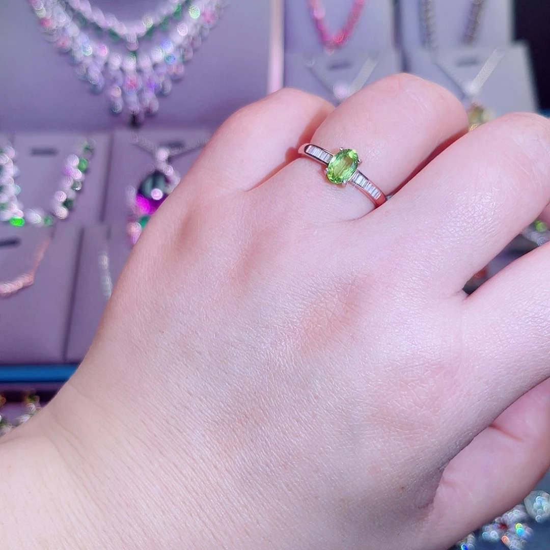 银S925镶嵌戒指橄榄石