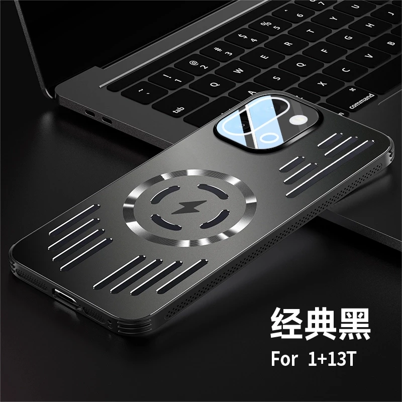 适用一加13T手机壳新款镂空散热oneplus金属防摔1+13t保护套防滑