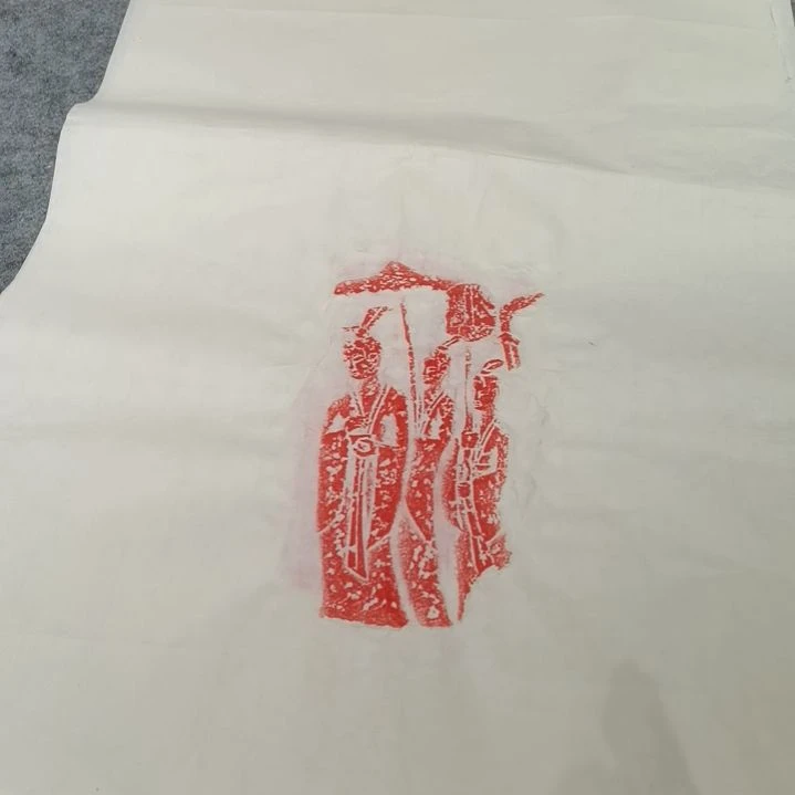 昌化石印石，佛造像拓片一张，尺寸四尺三开的纸