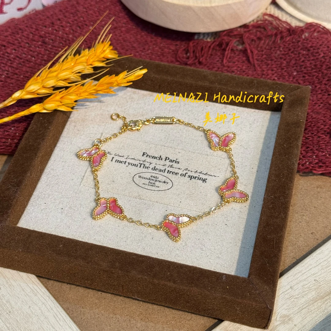 粉蝴蝶手链|予禧  新款粉色蝴蝶手链气质时尚好礼+081