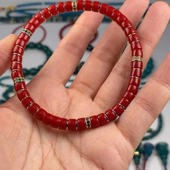 布***C玻璃毛衣链5毫米红色隔片