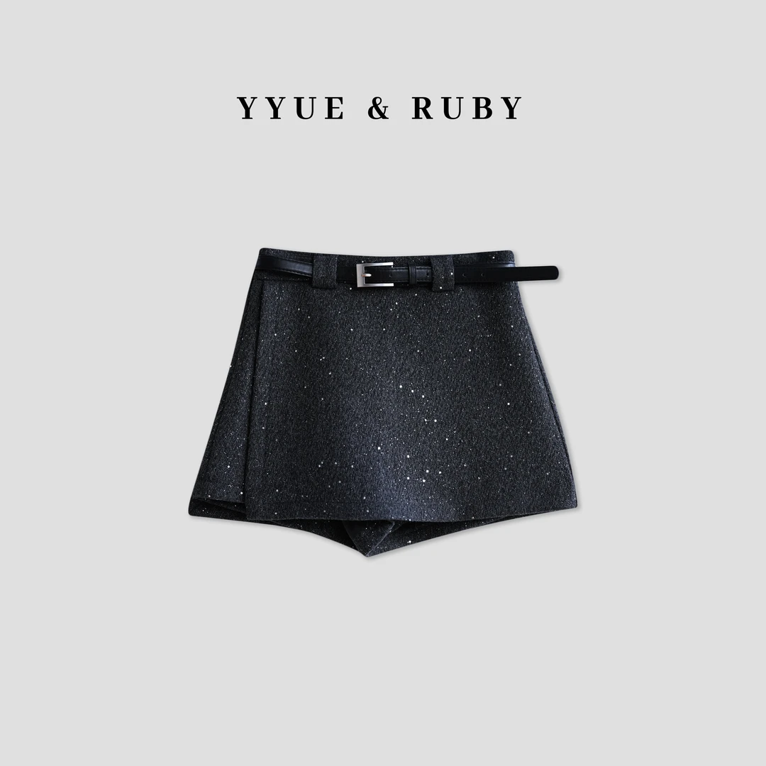 【新品】A-02519秋冬A字型时尚休闲百搭气质小香风毛呢裙裤