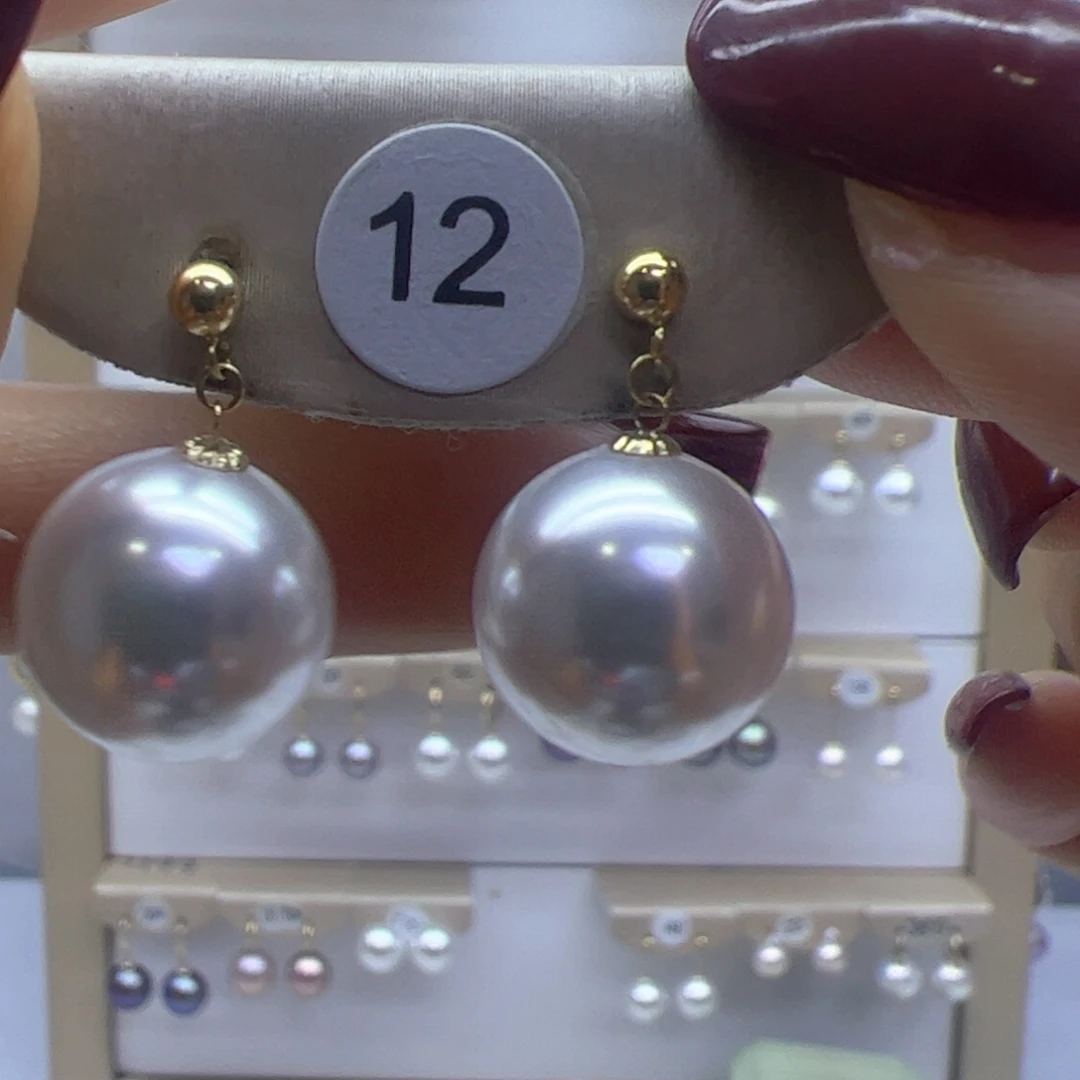淡水珍珠耳饰18K金镶嵌