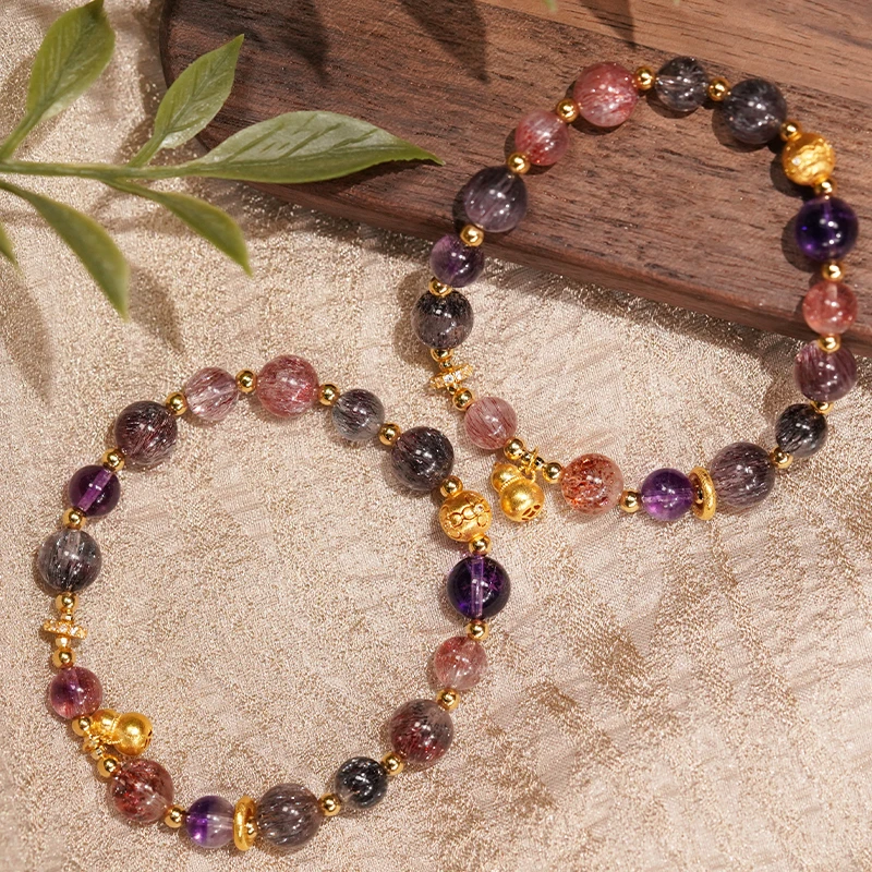 18k金“幽兰秘境”“全磁”超七水晶手链（多样性发货，只发其一）