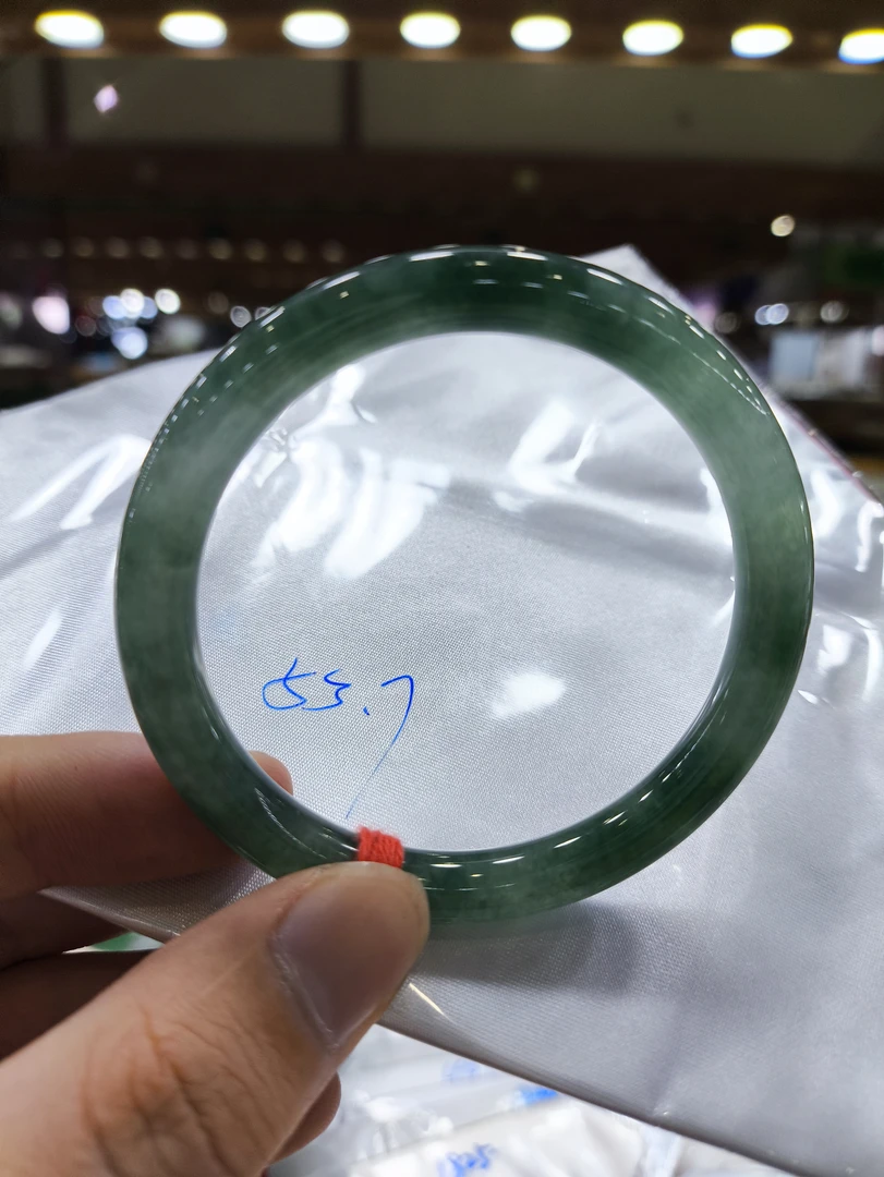 天然缅甸A货翡翠55圈口