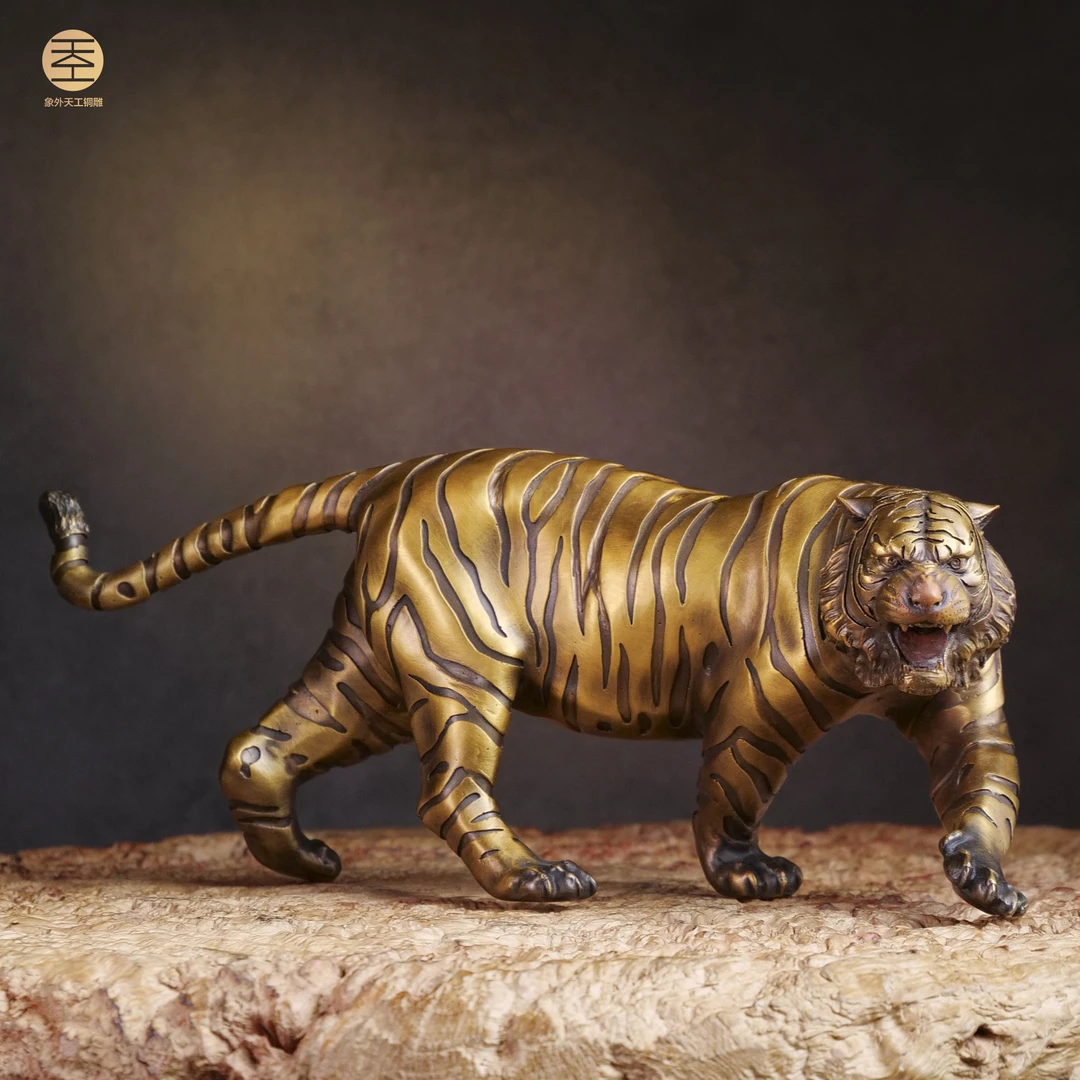 象外天工国风、金虎威行（大）全铜艺术原创雕塑摆件老虎动物