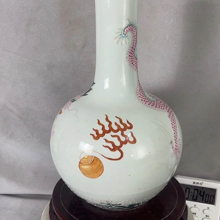 明***楼龙纹摆件高端粉彩