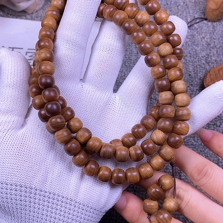 我***的手串/手链檀香木老山檀香黑肉满纹虎纹8/9/108老型珠沉水