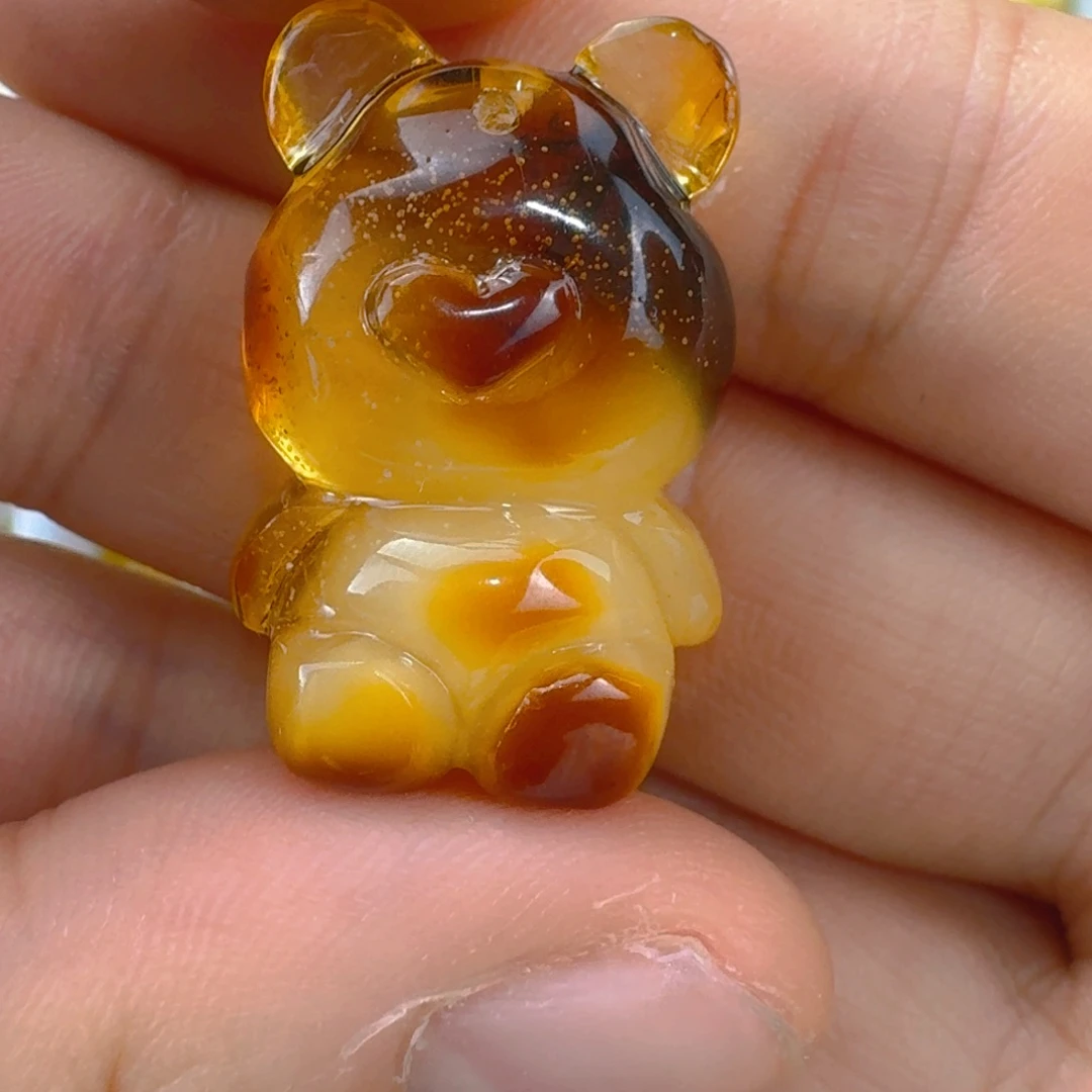 琥珀未镶嵌珠宝奇石全品吊坠孔 26.6×17.6×14.7mm