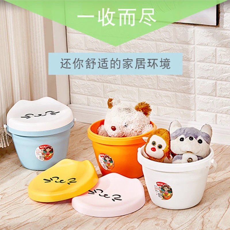嘟嘟桶凳卡通创意收纳玩具儿童储物凳子多功能可坐塑料手提圆桶凳