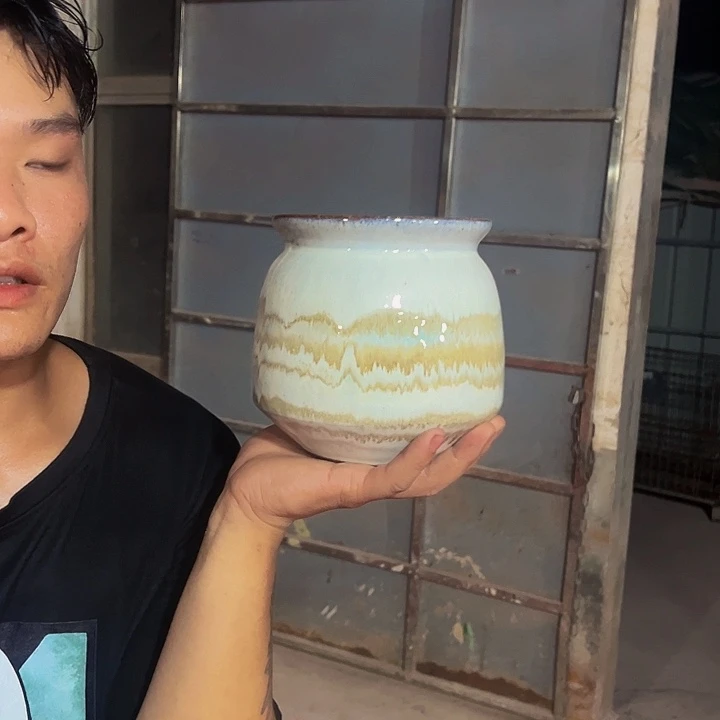 紫砂花盆高度14口径13