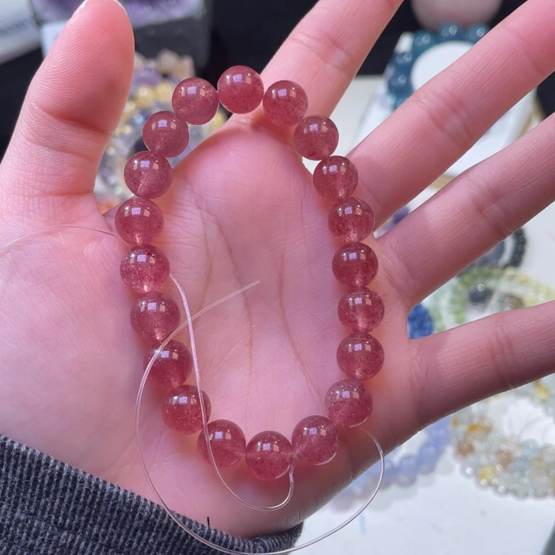 未镶嵌手链水晶星光蜜桃粉草莓晶9+