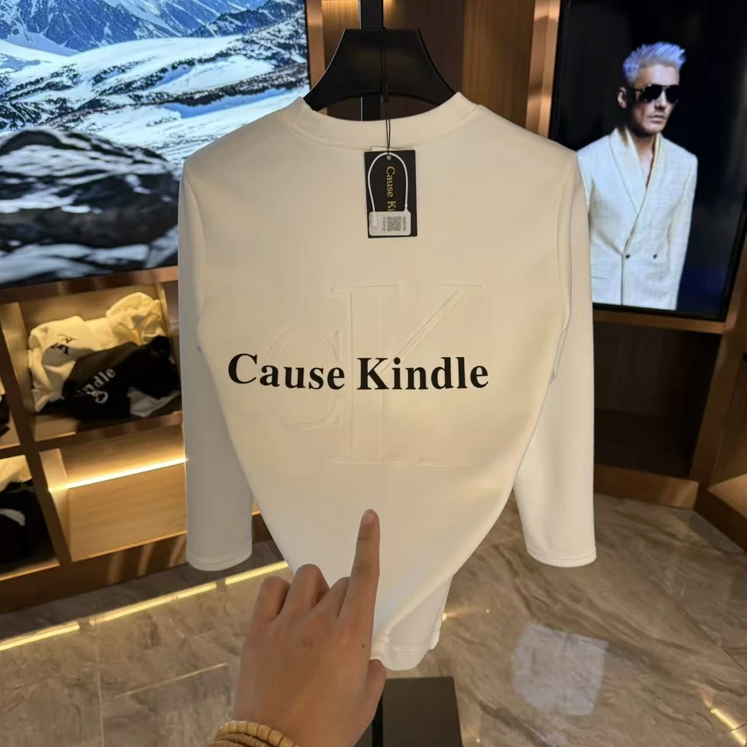 2025新款纯棉长袖男女同款钢印-秋衣K2