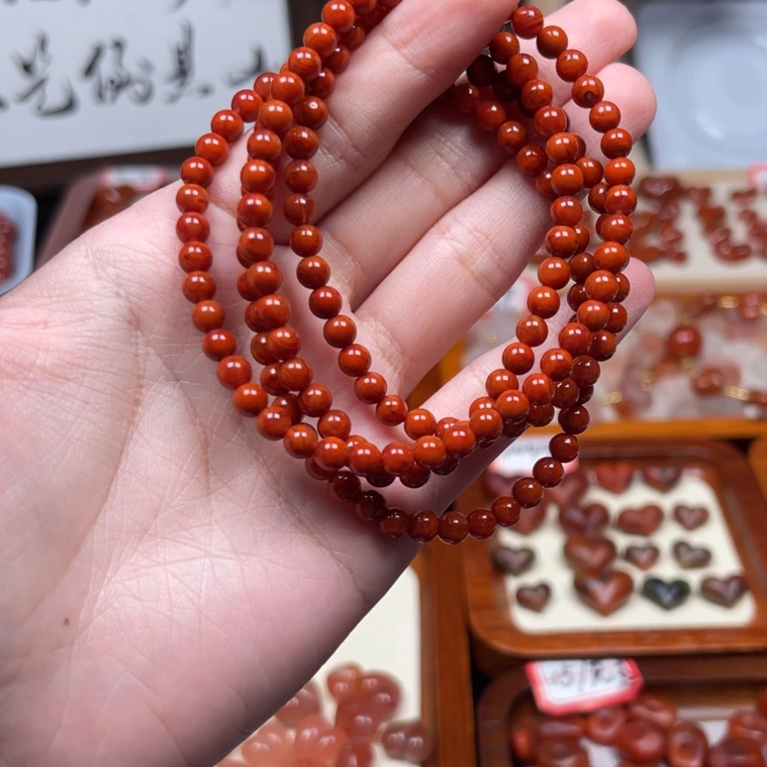 巧***酱南红玛瑙未镶嵌手串