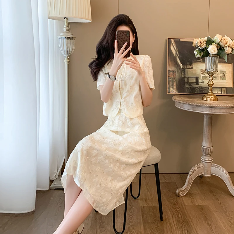 新中式小个子套装裙女2025夏天新款国风气质清冷御姐高级感两件套