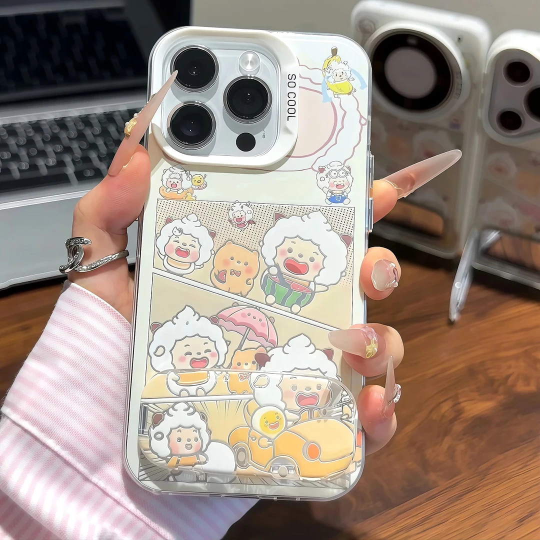 可爱懒洋洋支架适用iPhone16苹果13手机壳14卡通华为vivo小米oppo