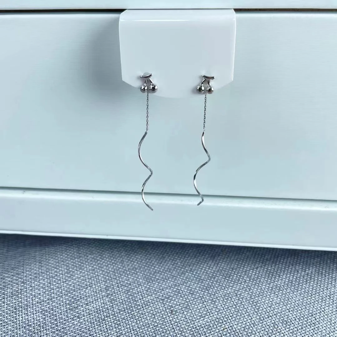 PT950铂金耳饰  樱桃波浪耳线 简约时尚潮流 S 41310