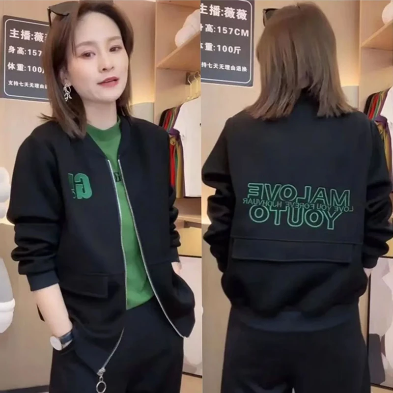 时尚百搭短款棒球服外套女2025春秋新款设计感气质运动休闲短上衣