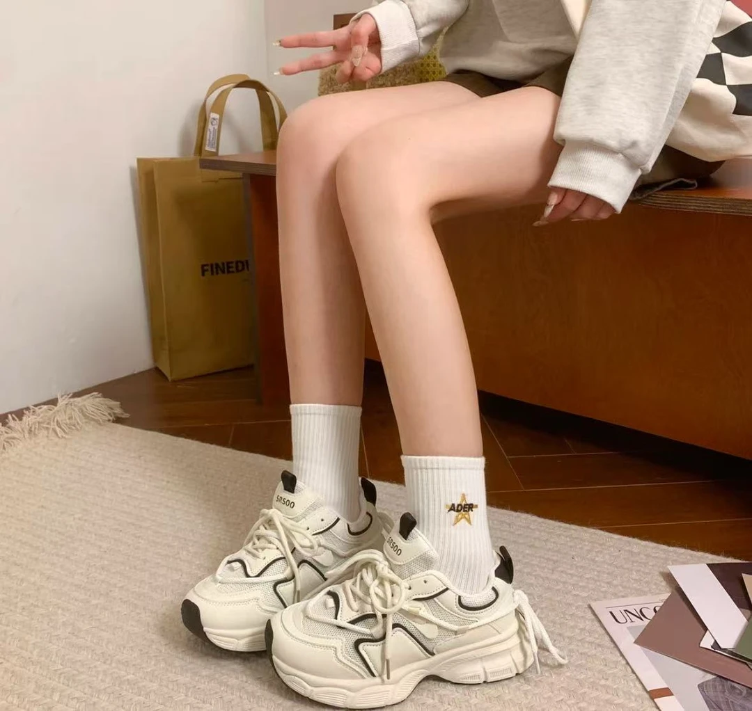 老爹鞋女2025新款春夏爆款鞋子厚底小白鞋增高女鞋白色运动鞋女款