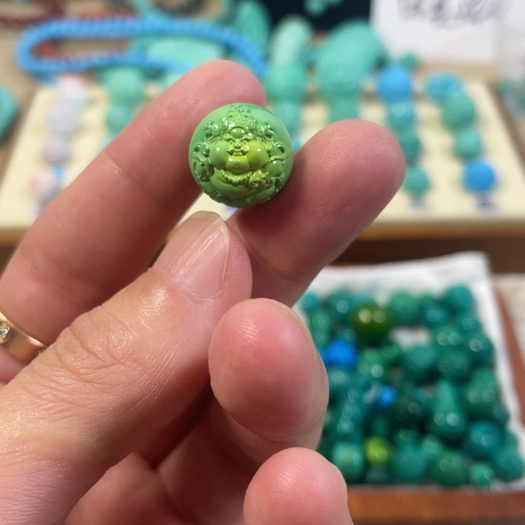 手工雕刻配饰配珠手串尺寸15