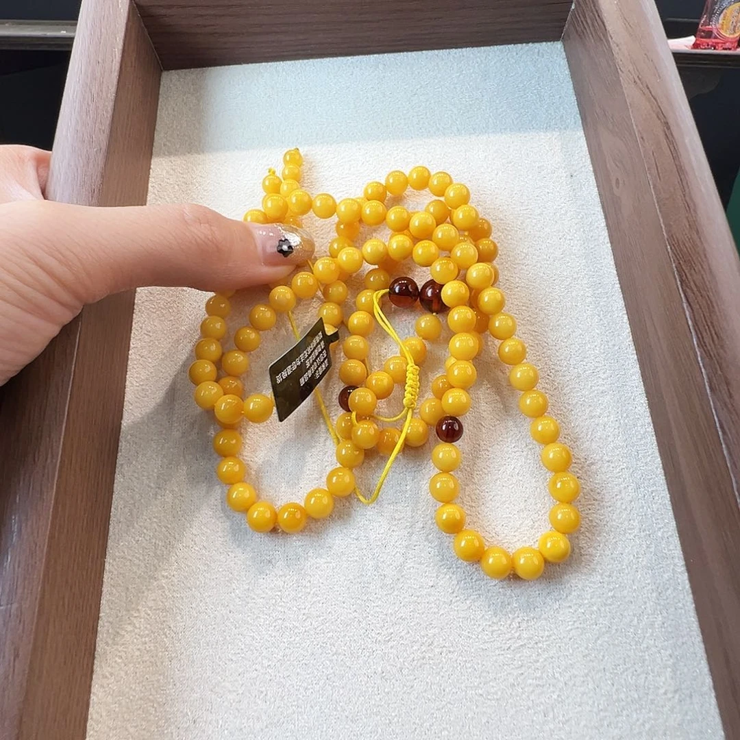 手链蜜蜡未镶嵌蜜蜡6.1mm108