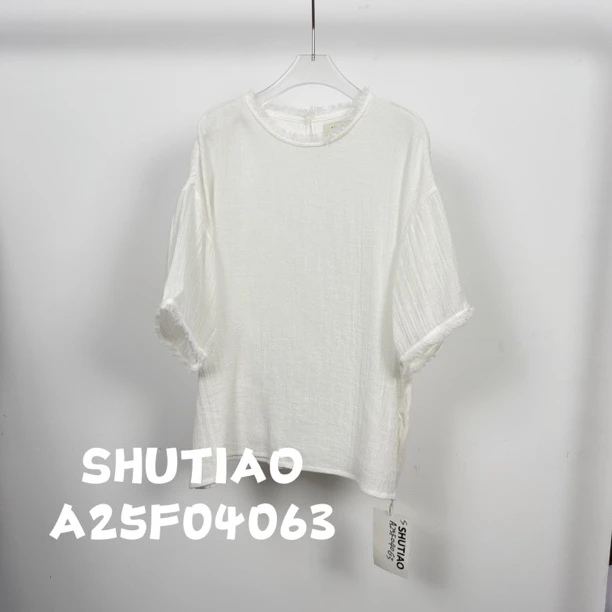 【SHUTIAO】2025夏季：新款小众设计款T恤A25F04063
