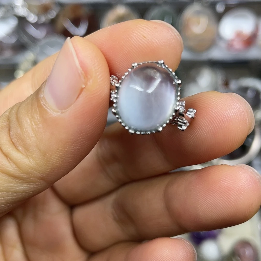 【闪购商品】银S925镶嵌珠宝半成品水晶戒指