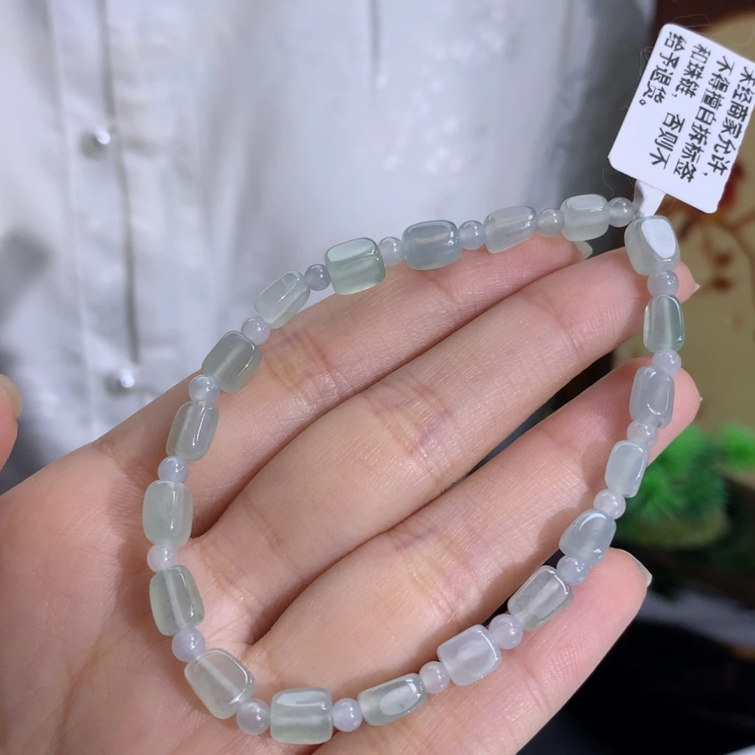 未镶嵌手串翡翠冰胶晴底小方块