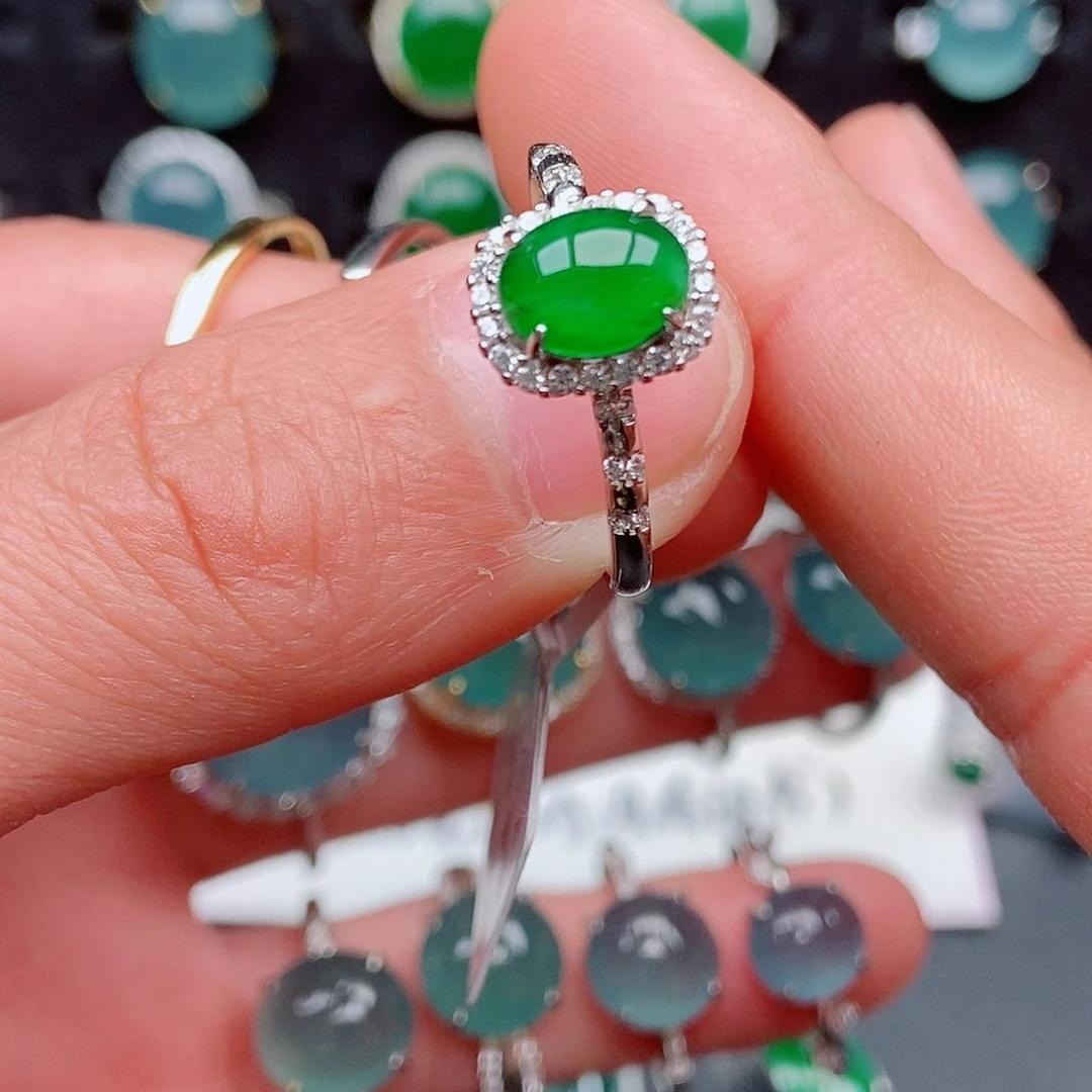 翡翠戒指银S925镶嵌0954126