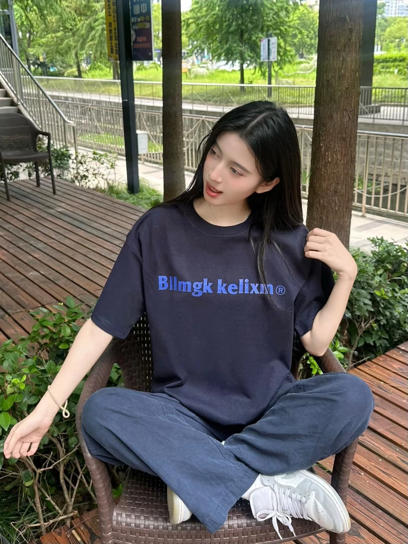 503-常规印花字母短袖常规款圆领T恤春夏半袖时尚自发热