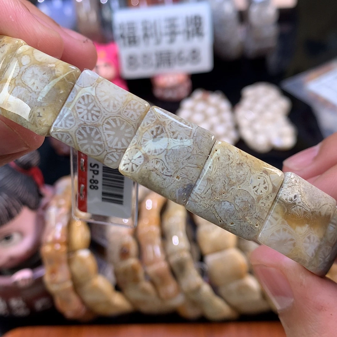 【闪购商品】颈饰未镶嵌硅化珊瑚（珊瑚玉）26号玻璃花花好绝