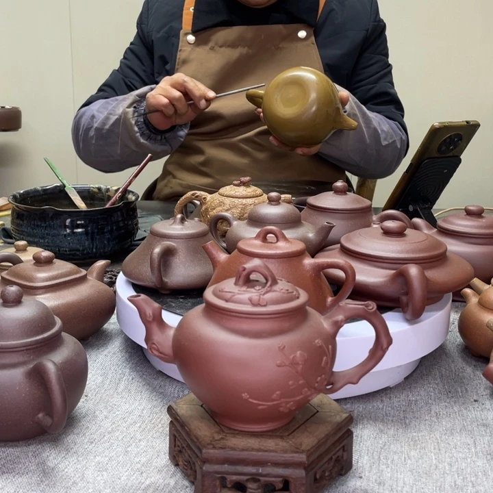 紫泥茶壶梅花报春300c半手工