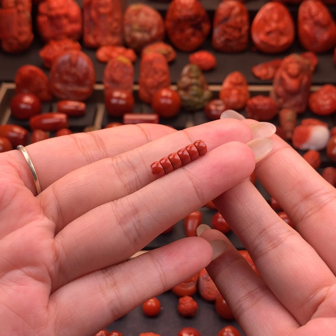 南红玛瑙未镶嵌川料原矿精工直切隔片5.1mm