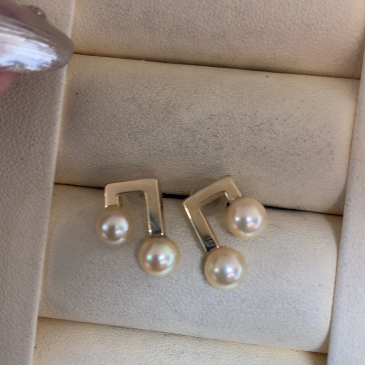 银S925镶嵌耳饰海水珍珠