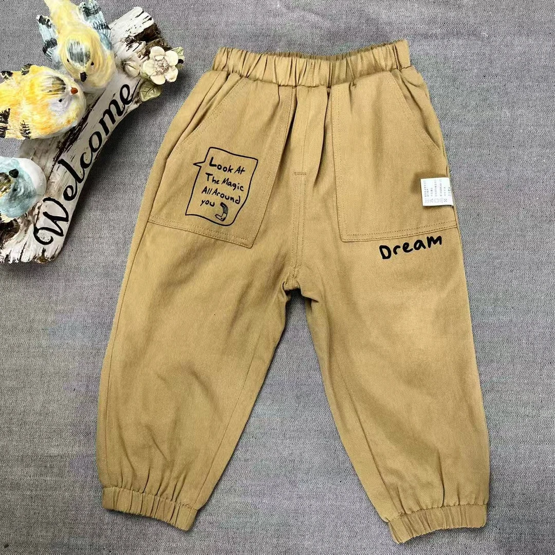 优儿宝贝1131816男童梭织全棉萝卜长裤休闲百搭时尚韩版春秋洋气