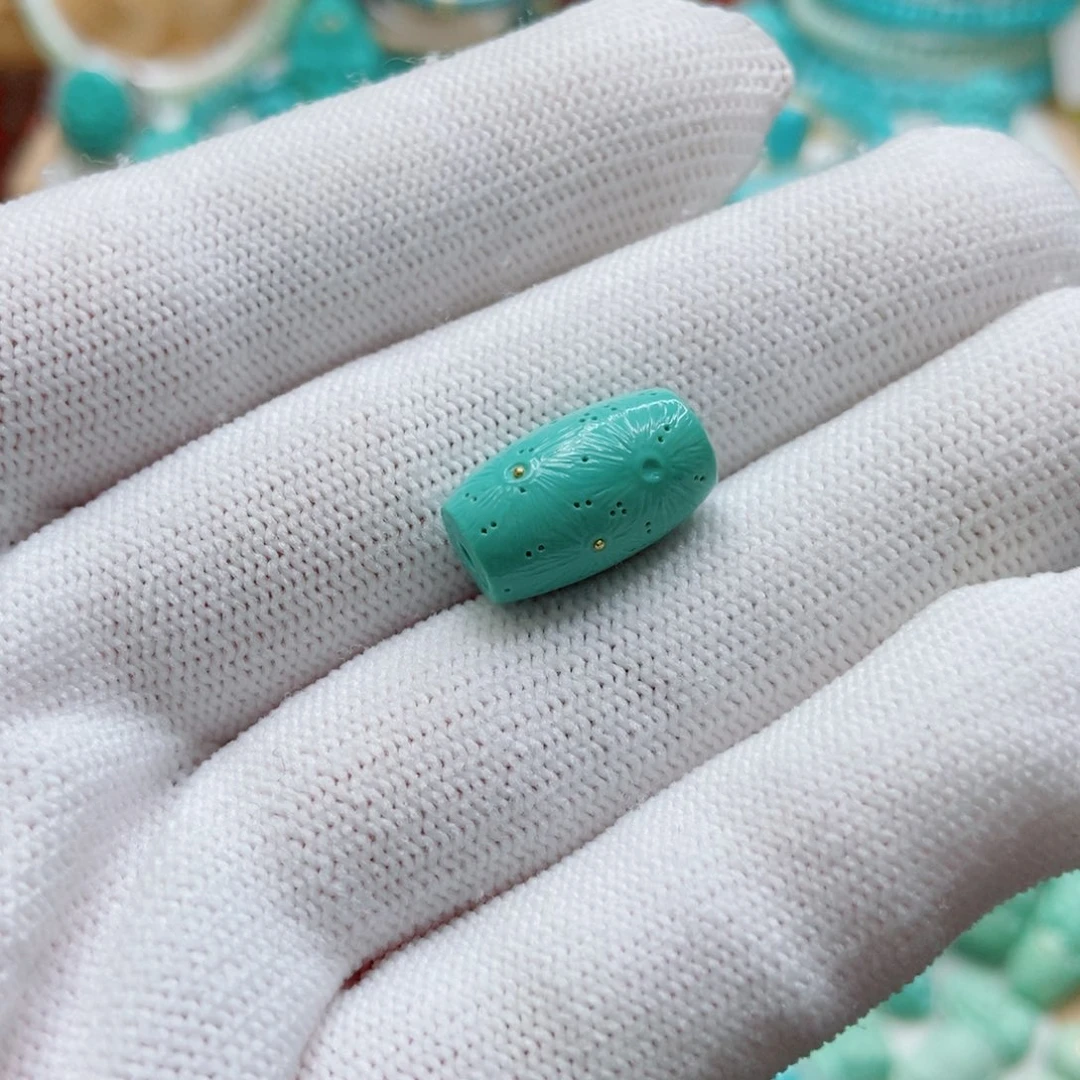 绿松石未镶嵌桶珠